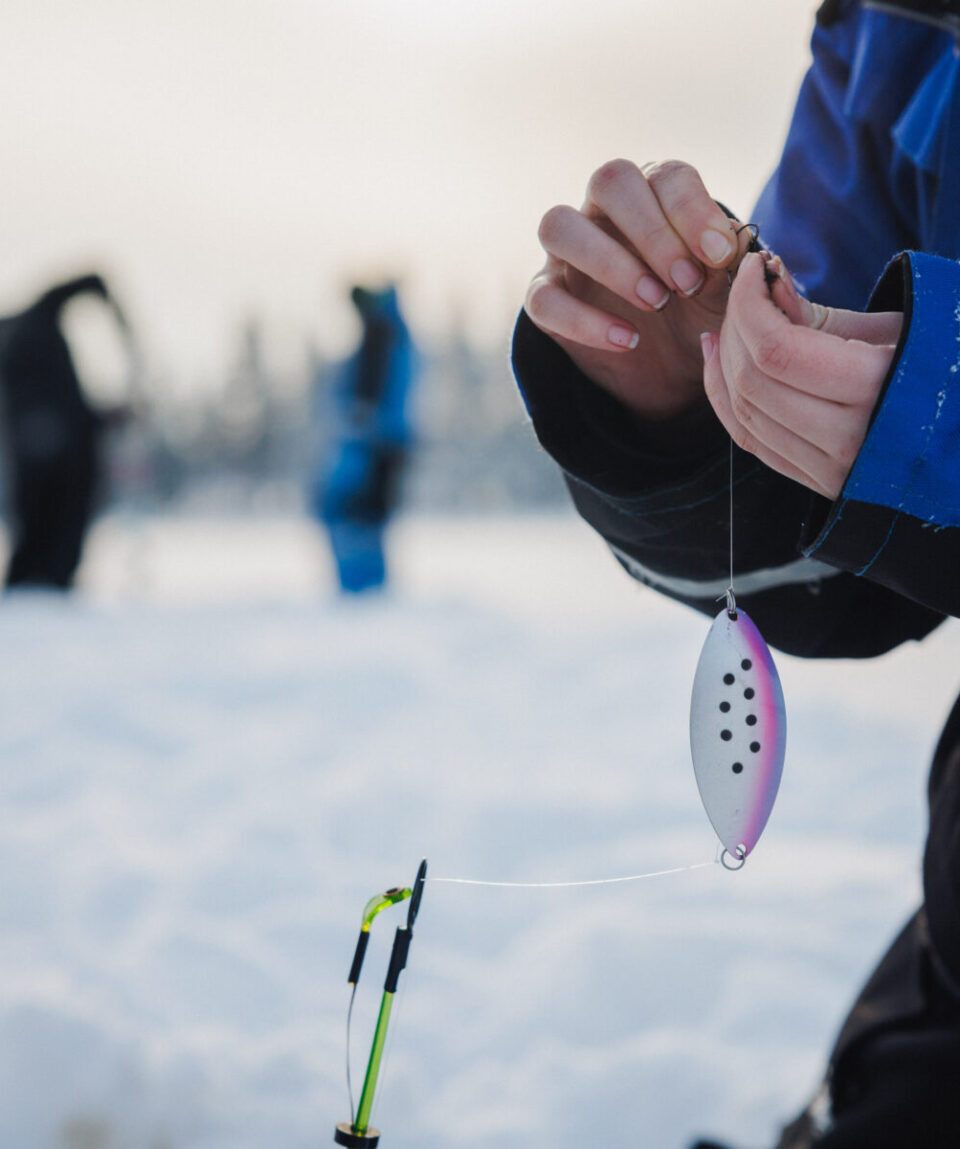 Ice Fishing by Snowmobile in Levi3